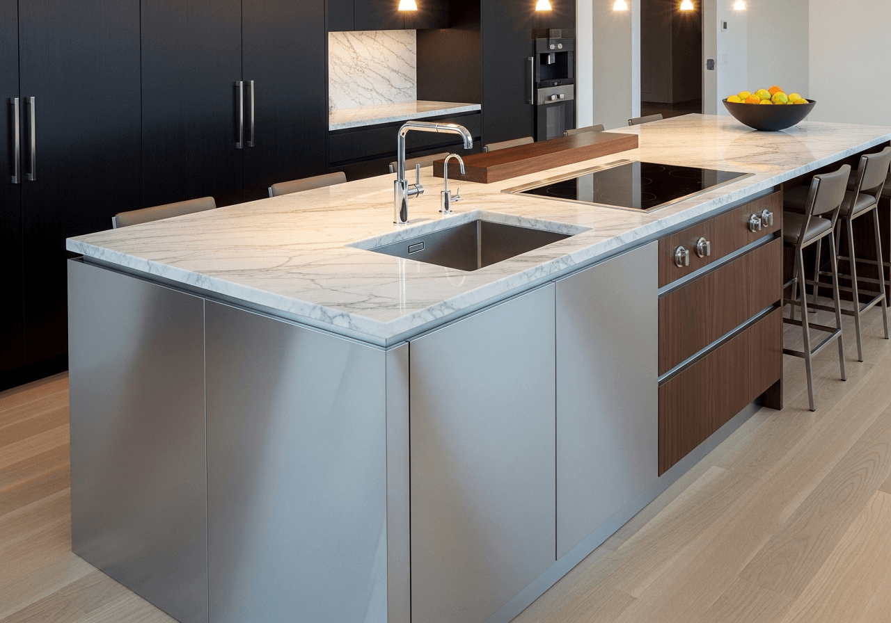 Sleek Kitchen Island